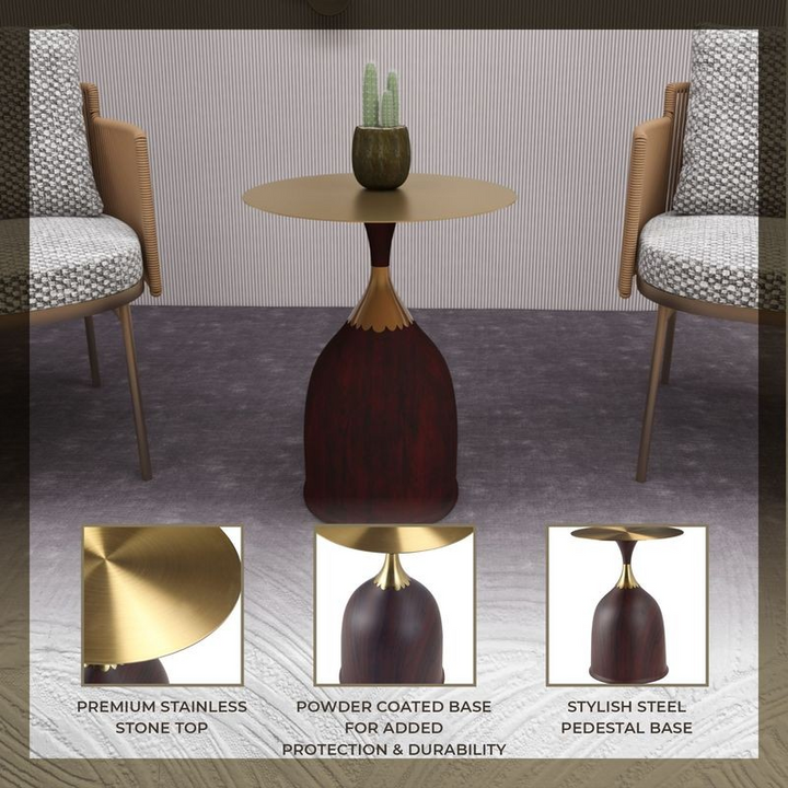 LeisureMod Oslo Collection Modern End Table in Wood Brown in Room.