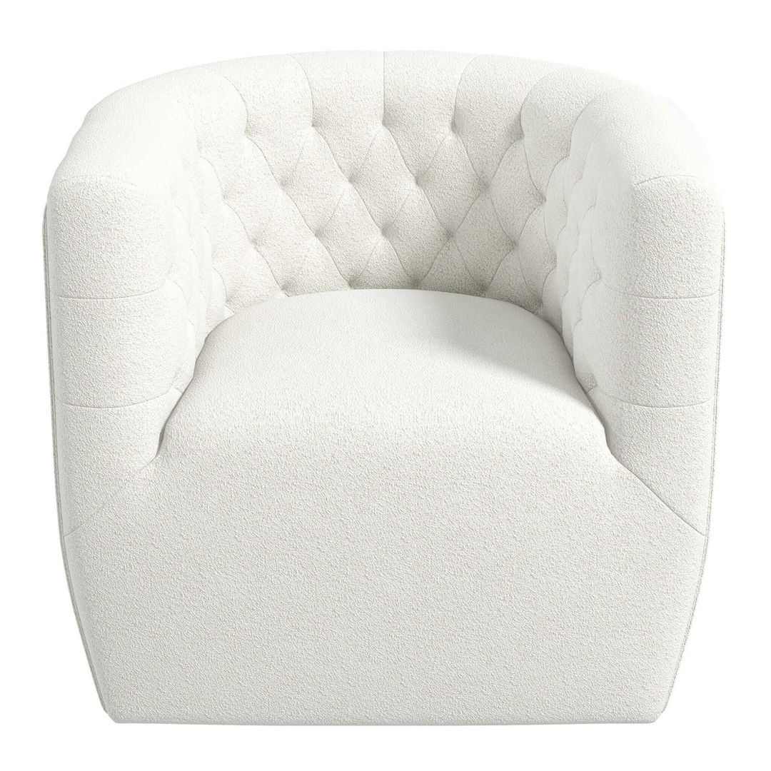 Delaney Cream Boucle Swivel Chair Front View