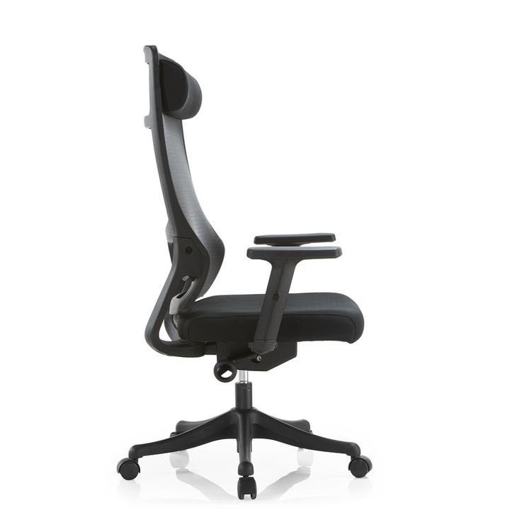LeisureMod Office Dale Series Office Task Chair in Black Side View.