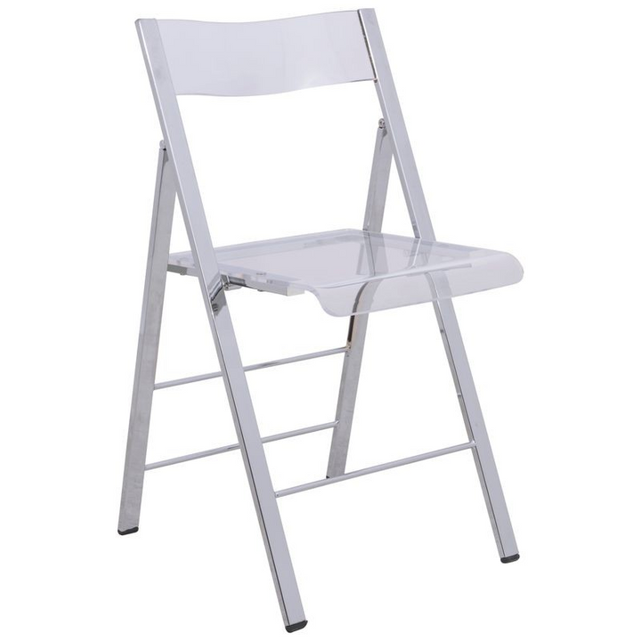 LeisureMod Menno Modern Acrylic Folding Chair