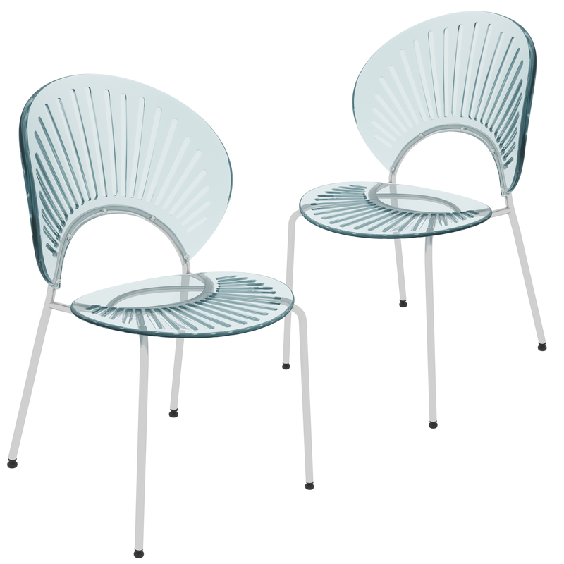 LeisureMod Opulent Series Modern Smoke Dining Chair Set of 2
