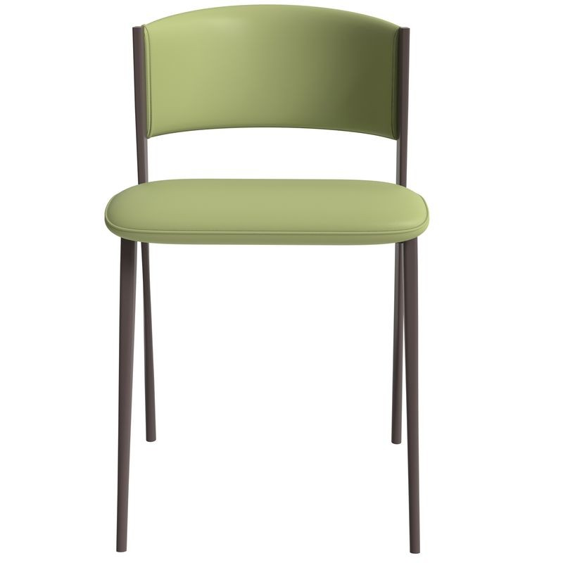 LeisureMod Aspen Collection Modern Dining Chair in Olive Green Front View.