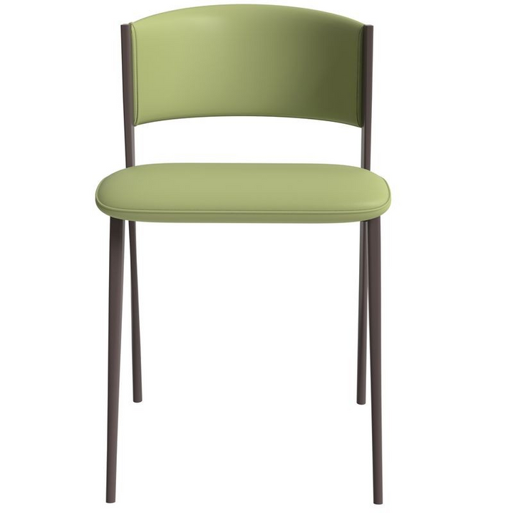 LeisureMod Aspen Collection Modern Dining Chair in Olive Green Front View.
