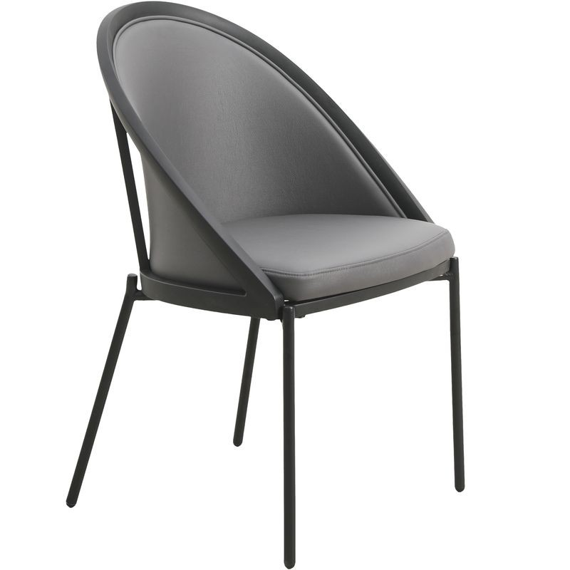 LeisureMod Urbane Collection Modern Dining Chair in Charcoal