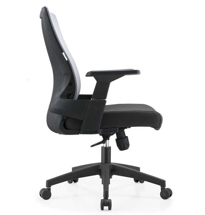 LeisureMod Office Brio Series Office Task Chair in White Side View.