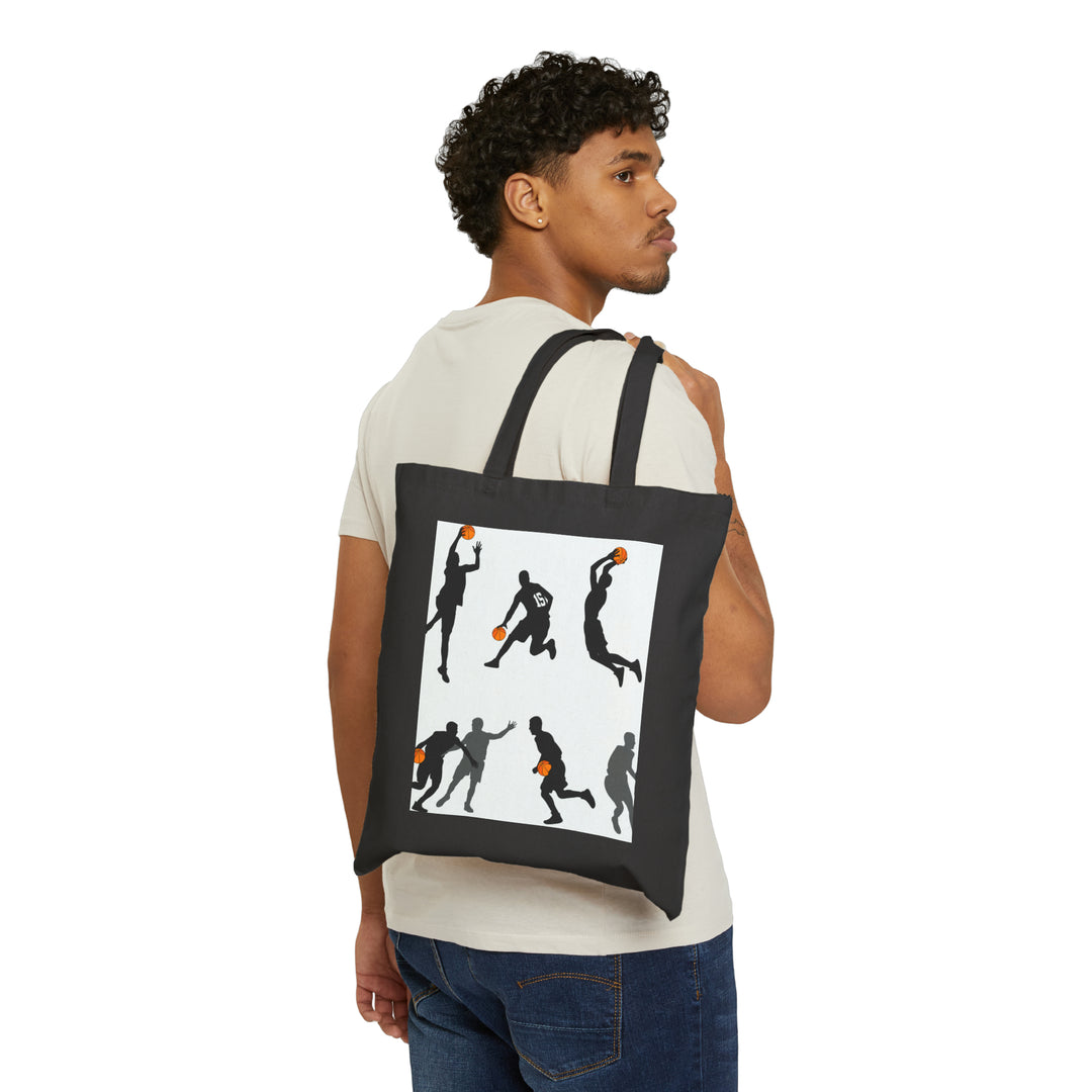 Basketball Players Cotton Canvas Tote Bag