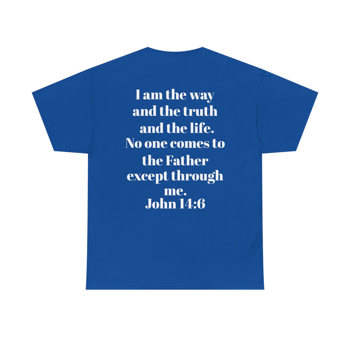 Protectors of the Word Christian T-Shirt No Sleeve Design — 'Victory' Knight Design with John 14:6 Scripture