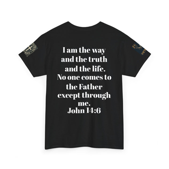 Protectors of the Word Premium Christian T-Shirt — 'Victory' Knight Design with John 14:6 Scripture