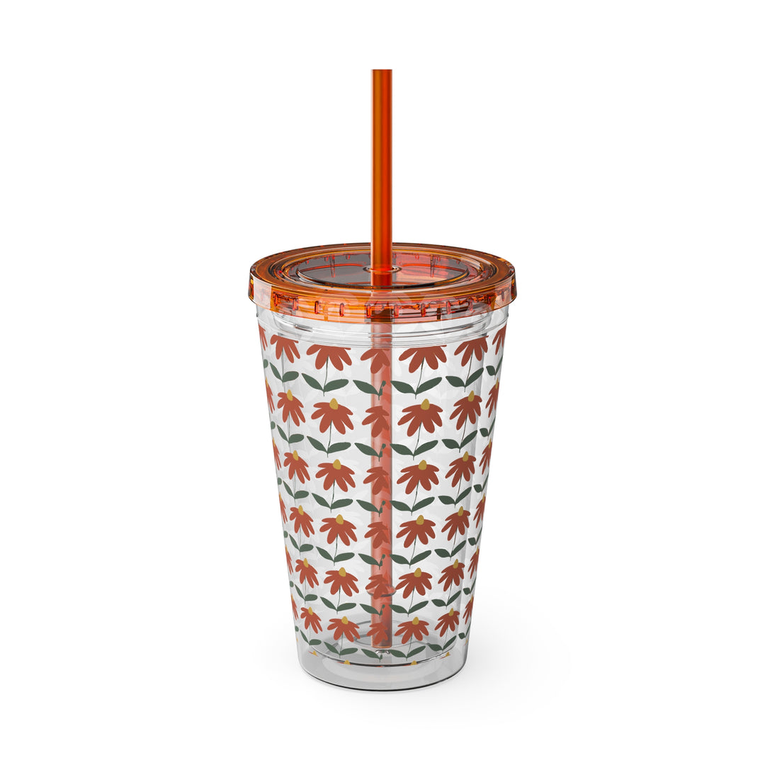 Gerbera Sunsplash Tumbler with Straw, 16oz