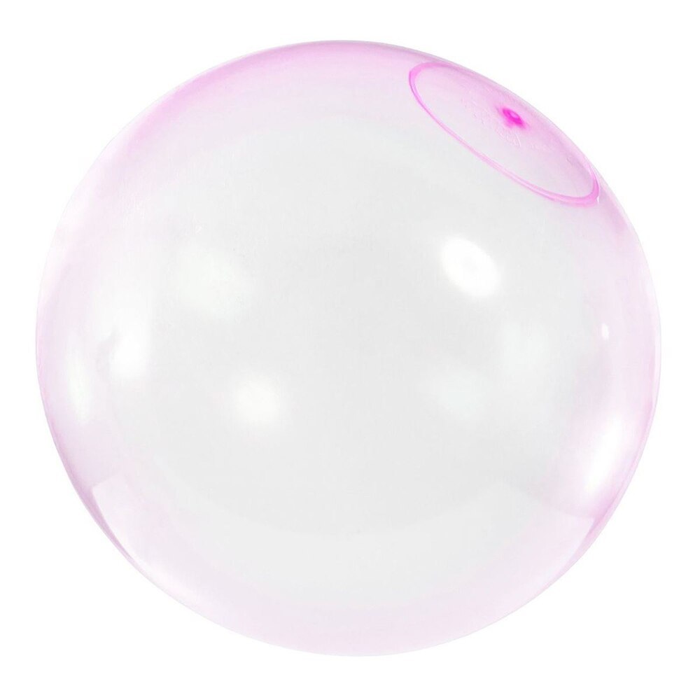 Clear bubble with pink tint on a white background.