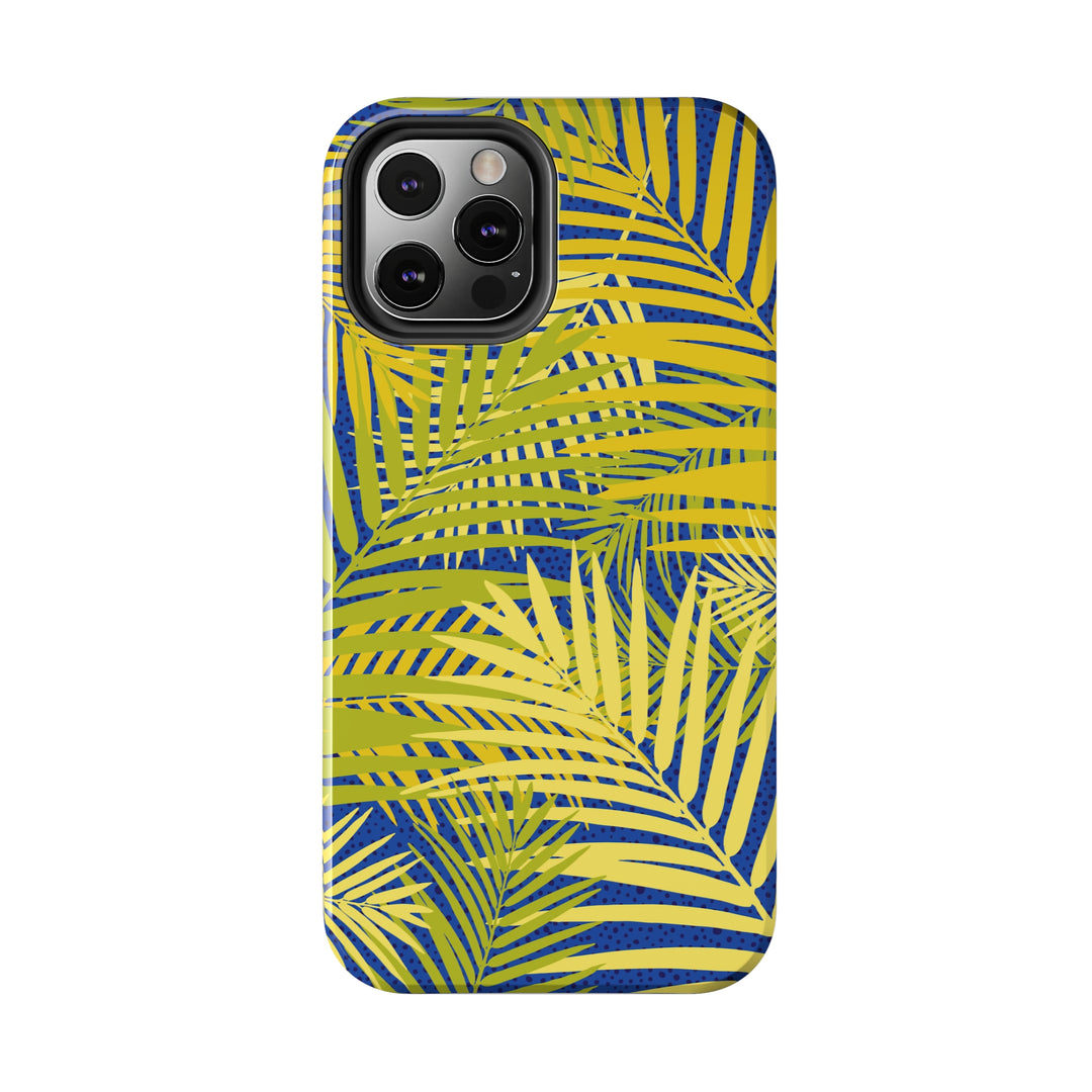 iPhone Palms on Blue Tough Phone Case