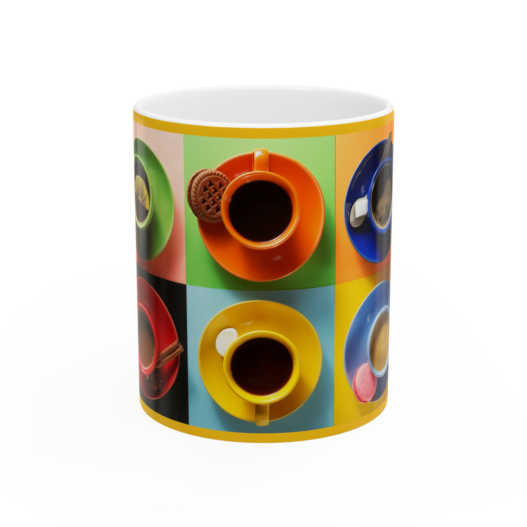 Cups of Coffee and Tea Ceramic Mug, 11oz