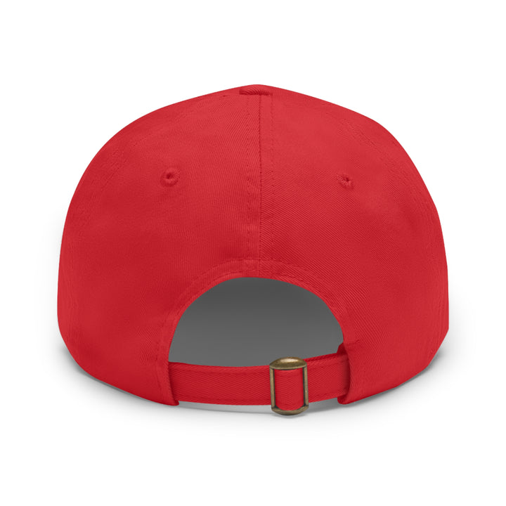 Rose Tattoo Style Dad Hat with Leather Patch (Rectangle)