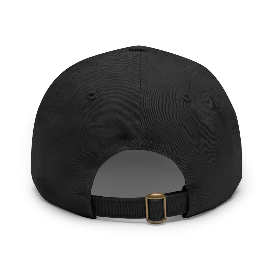 Peeking Dog Dad Hat with Leather Patch (Rectangle)