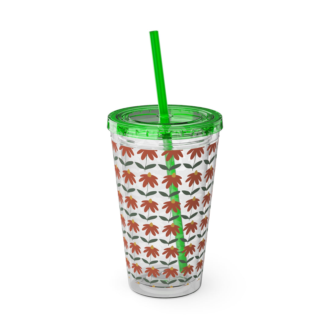 Gerbera Sunsplash Tumbler with Straw, 16oz