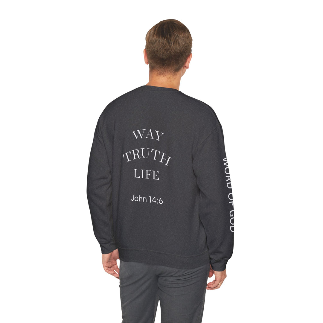 Knight Shield Crewneck Sweatshirt — "Protectors of the Word God Saves"
