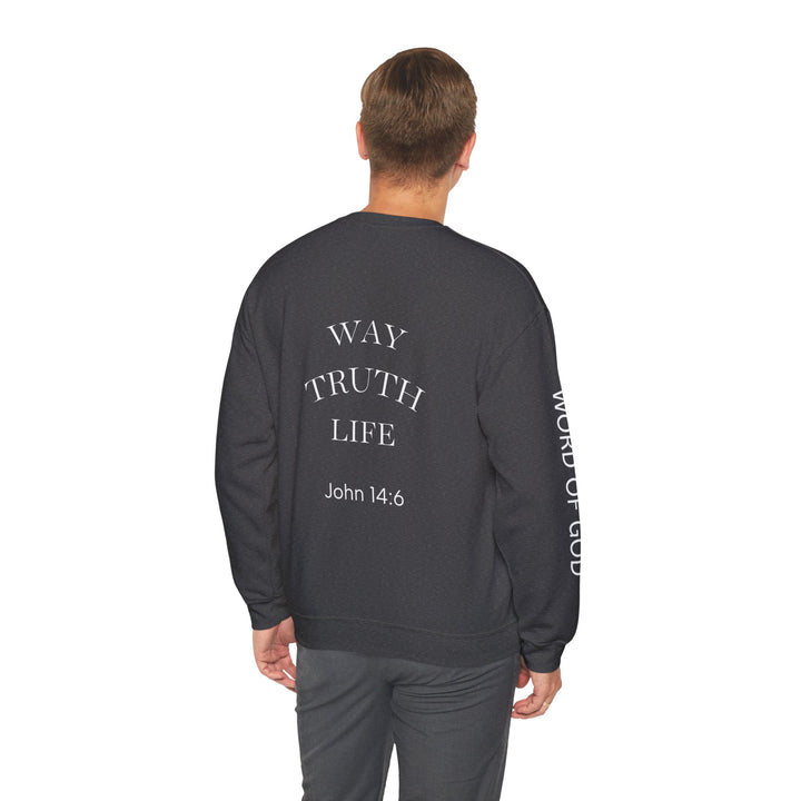Knight Shield Crewneck Sweatshirt — "Protectors of the Word God Saves"