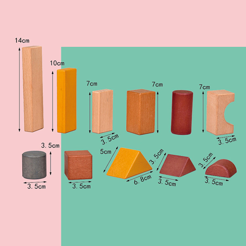Wooden Building Blocks Set – Educational Beech Wood Construction Toys