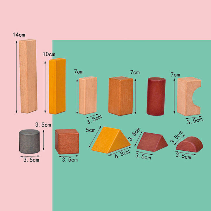 Wooden Building Blocks Set – Educational Beech Wood Construction Toys