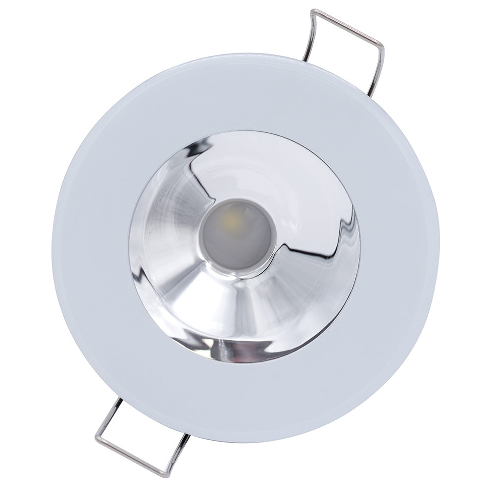 Lumitec Illusion Flush Mount LED Down Light - Spectrum RGBW - Cool White - White Housing - Chrome Reflector [117137]