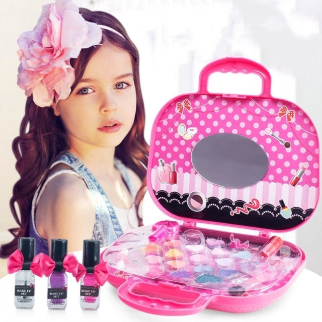 Children's Makeup Cosmetic Toy Set Kit with Nail Polish and Lipstick