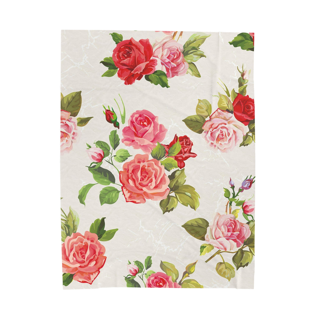 Vintage Roses Velveteen Plush Blanket