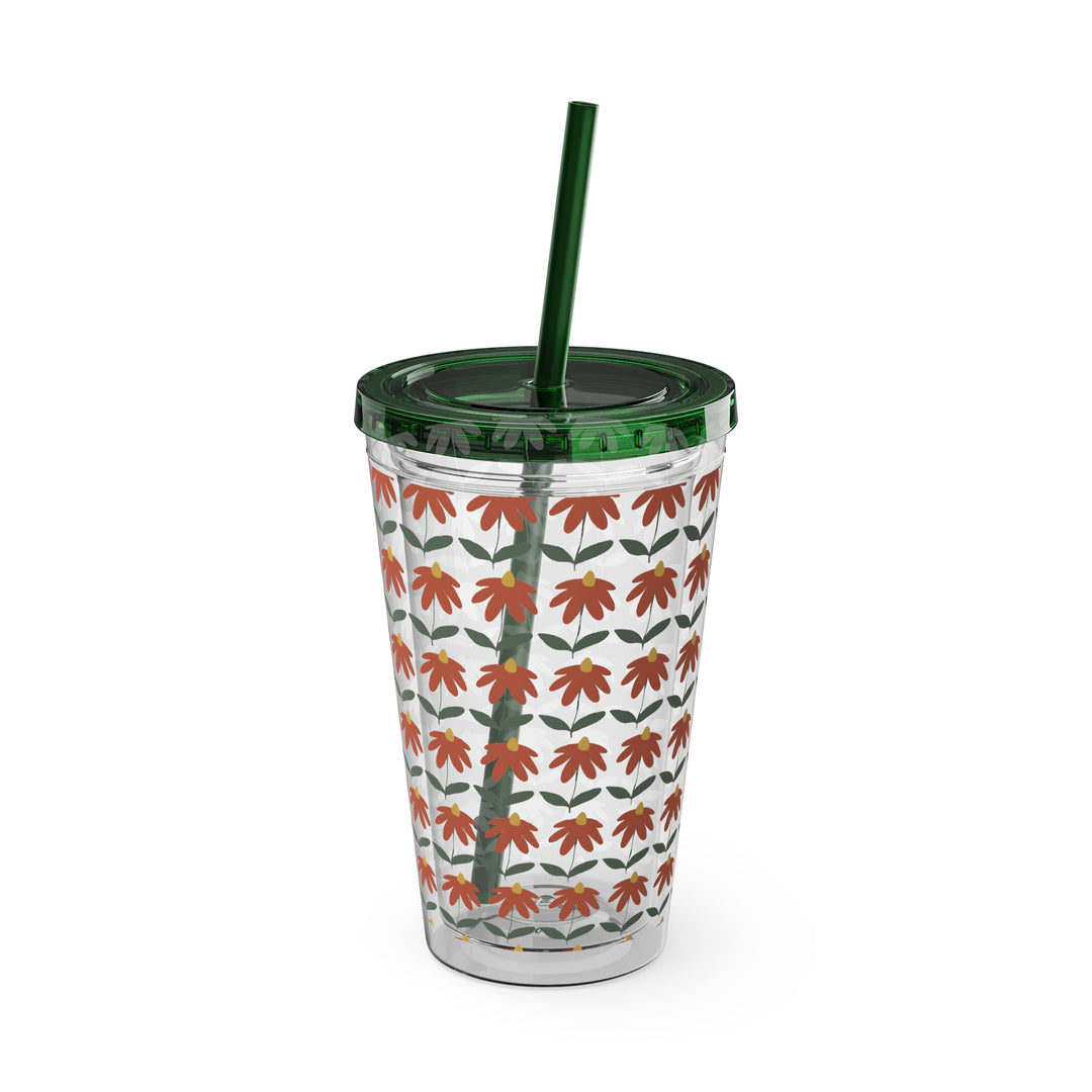 Gerbera Sunsplash Tumbler with Straw, 16oz