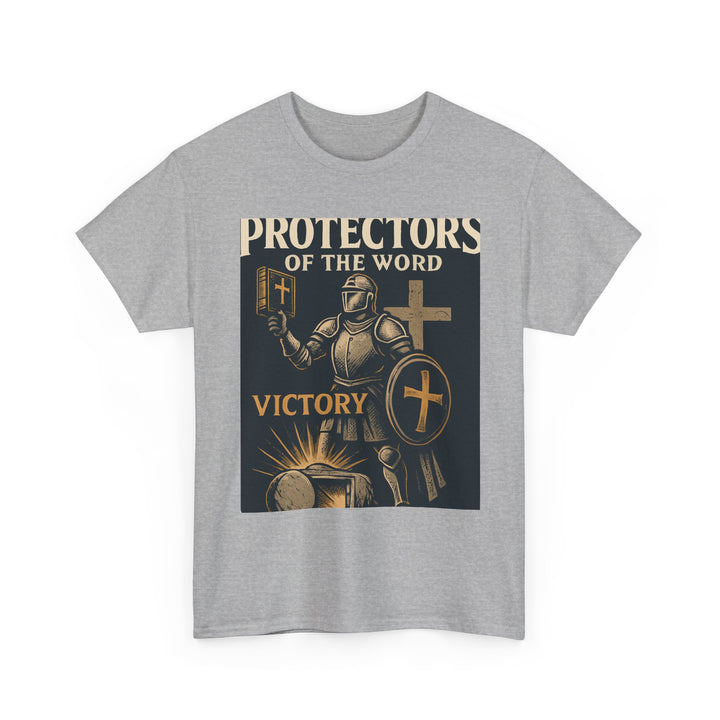 Protectors of the Word Christian T-Shirt No Sleeve Design — 'Victory' Knight Design with John 14:6 Scripture