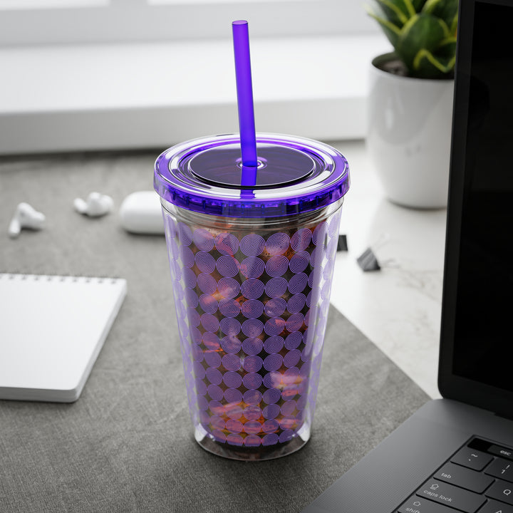 Purple Cyclone Sunsplash Tumbler with Straw, 16oz