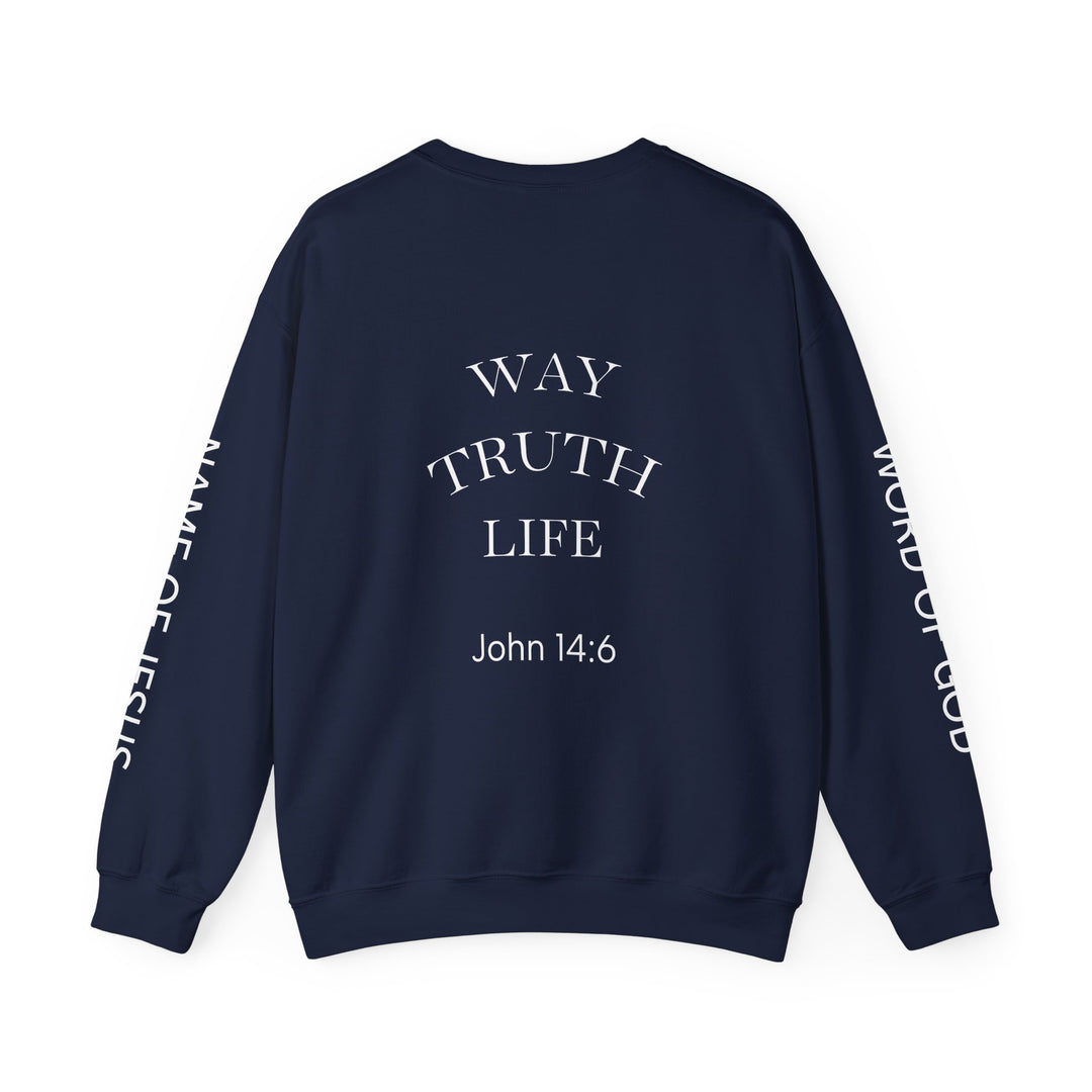 Knight Shield Crewneck Sweatshirt — "Protectors of the Word Jesus Lives"