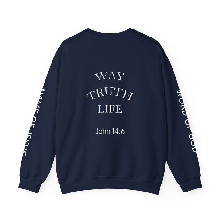 Knight Shield Crewneck Sweatshirt — "Protectors of the Word Jesus Lives"