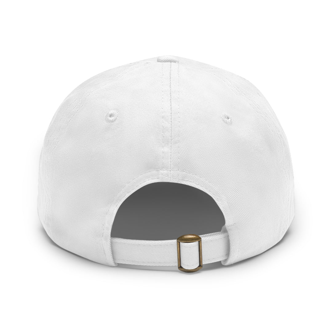 Rose Tattoo Style Dad Hat with Leather Patch (Rectangle)