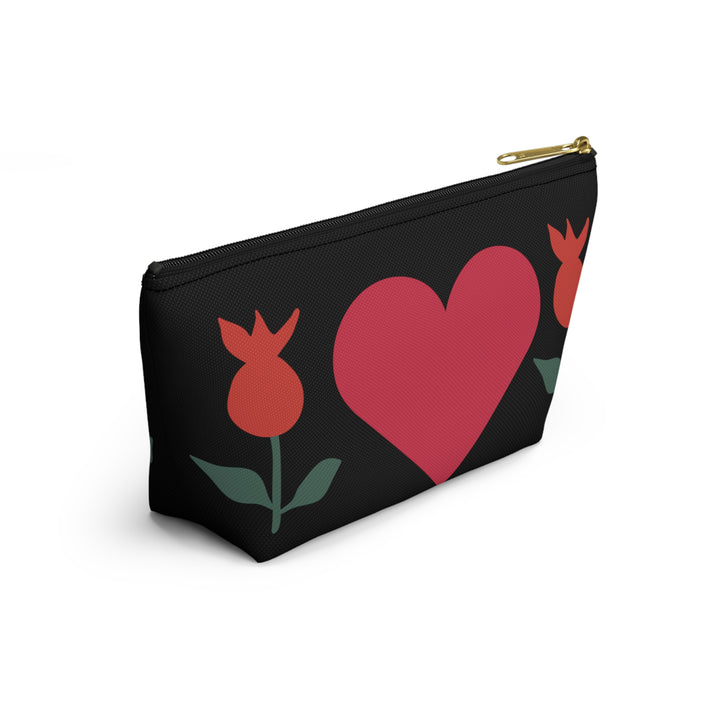 Heart and Flowers Accessory Pouch w T-bottom