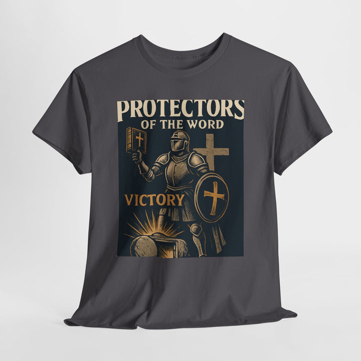 Protectors of the Word Christian T-Shirt No Sleeve Design — 'Victory' Knight Design with John 14:6 Scripture