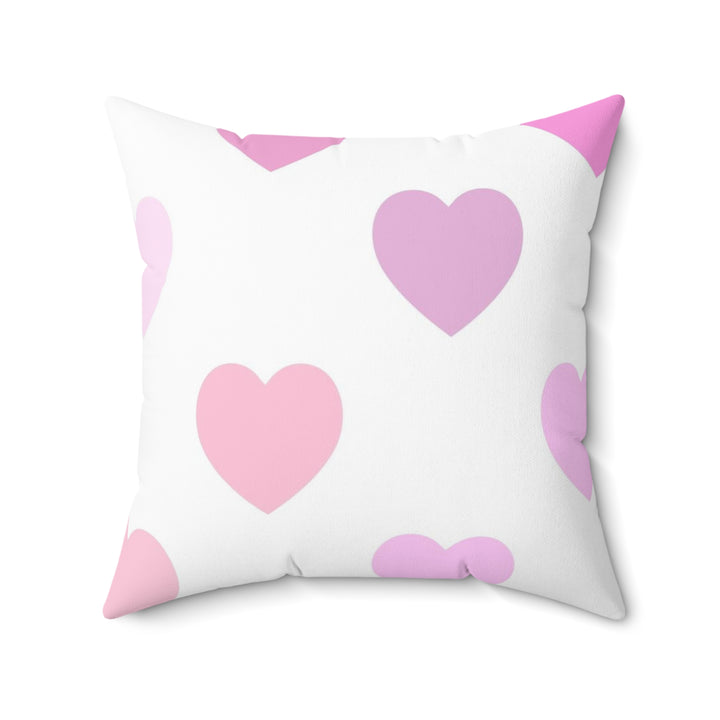 Soft Hearts Faux Suede Square Pillow