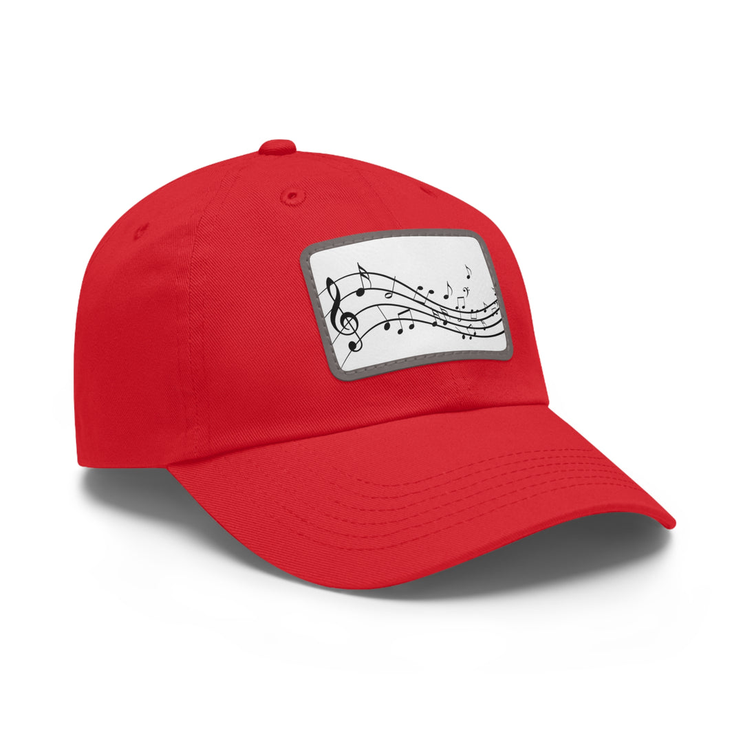 Music Clef Dad Hat with Leather Patch (Rectangle)