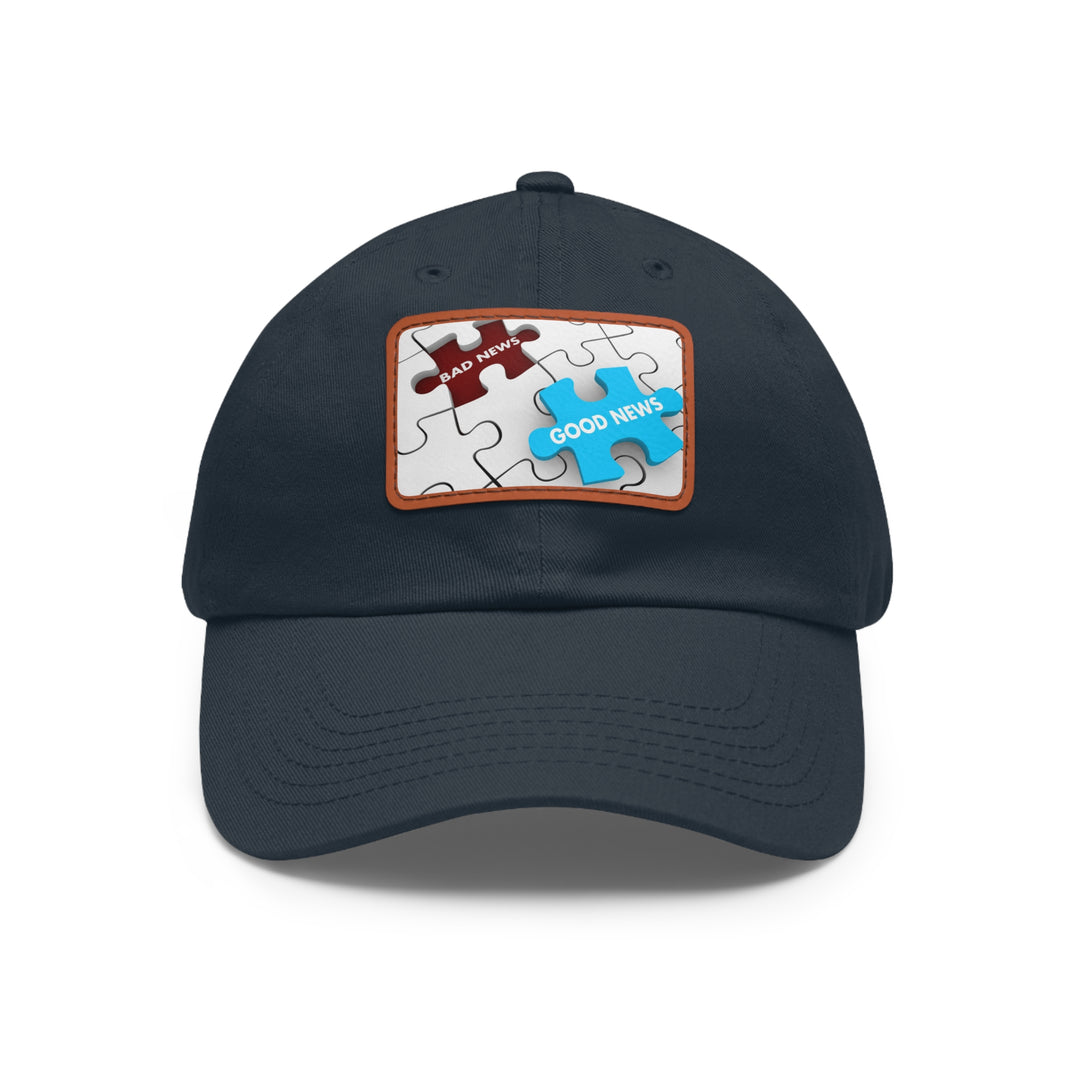 Good News Bad News Dad Hat with Leather Patch (Rectangle)