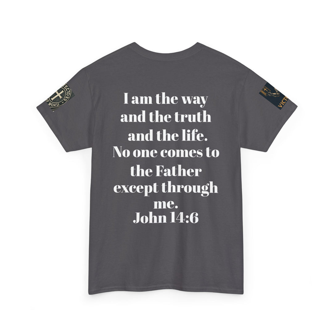Protectors of the Word Premium Christian T-Shirt — 'Victory' Knight Design with John 14:6 Scripture