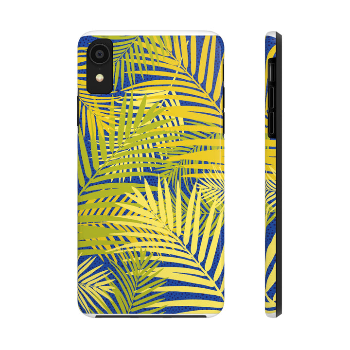 iPhone Palms on Blue Tough Phone Case