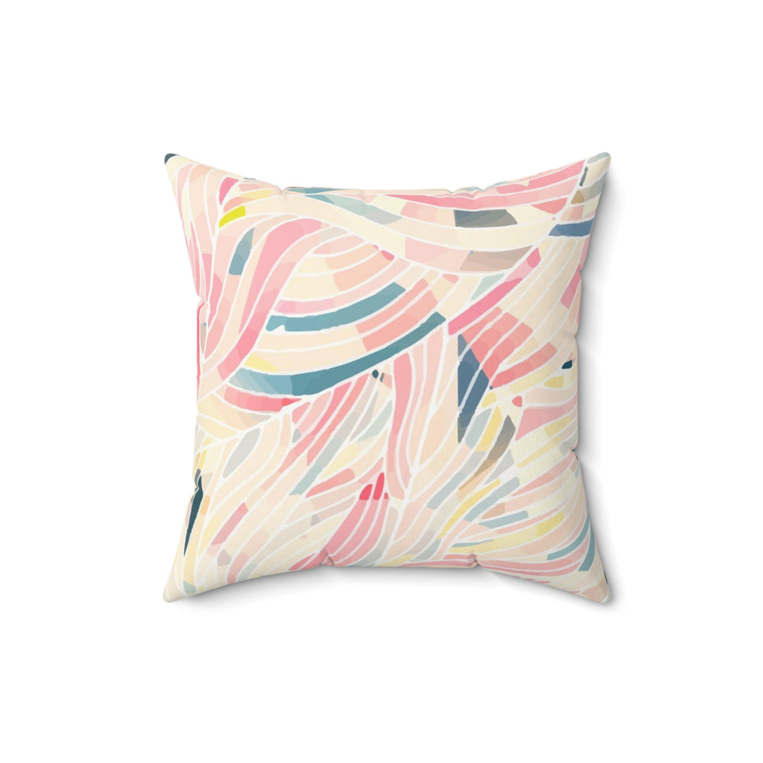 Feather Pattern Spun Polyester Square Pillow