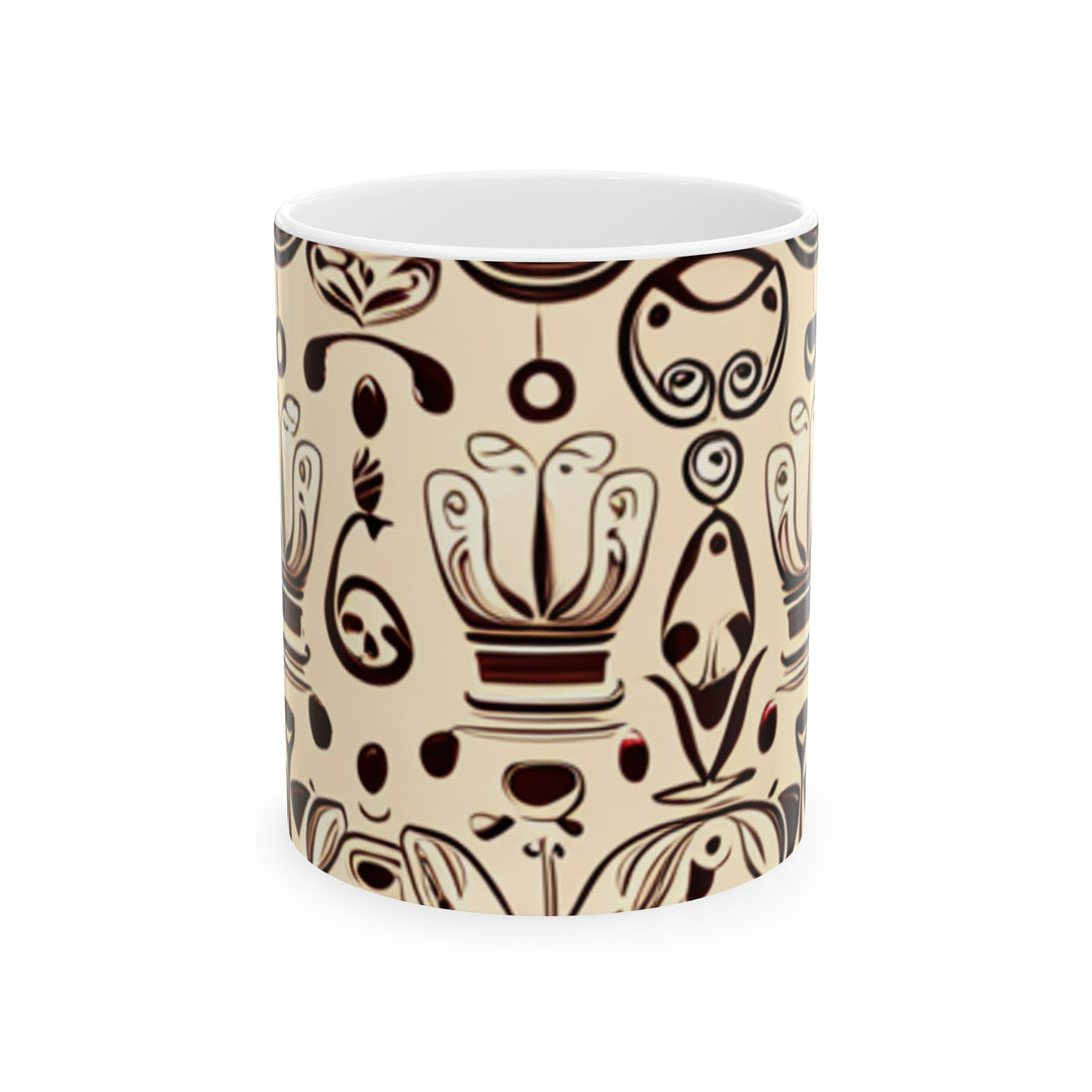 Vintage Style Pattern Ceramic Mug, (11oz, 15oz)