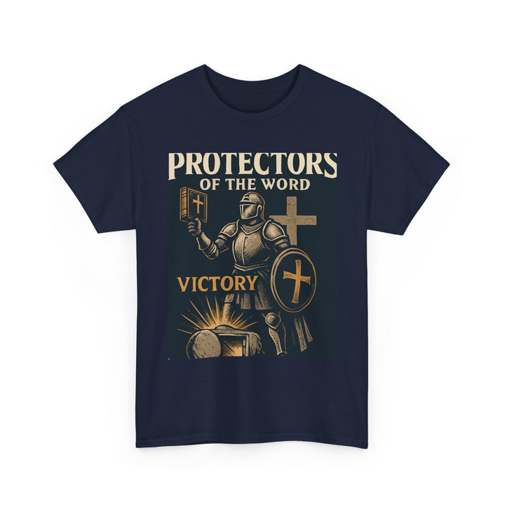 Protectors of the Word Christian T-Shirt No Sleeve Design — 'Victory' Knight Design with John 14:6 Scripture