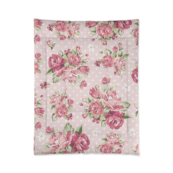 Rose Pattern on Pink Comforter