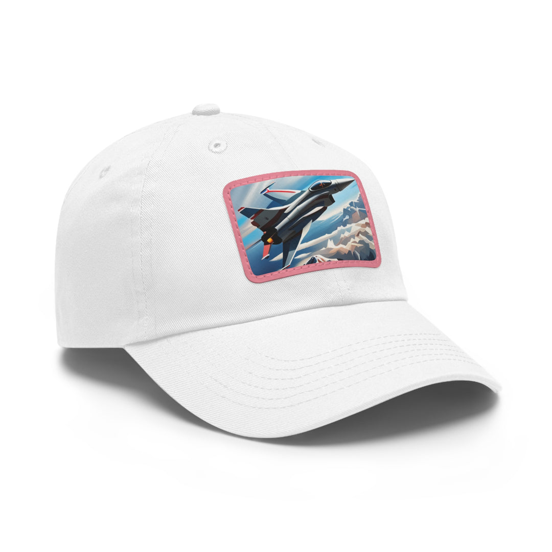 Jet Fighter Dad Hat with Leather Patch (Rectangle)