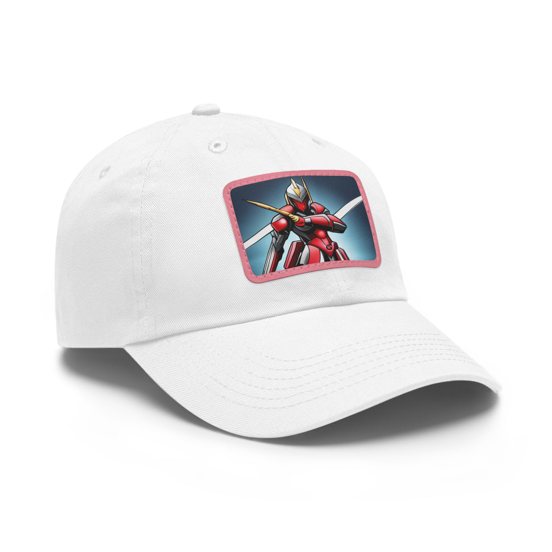 Robot Warrior Dad Hat with Leather Patch (Rectangle)