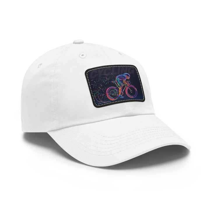 Cycling Dad Hat with Leather Patch (Rectangle)