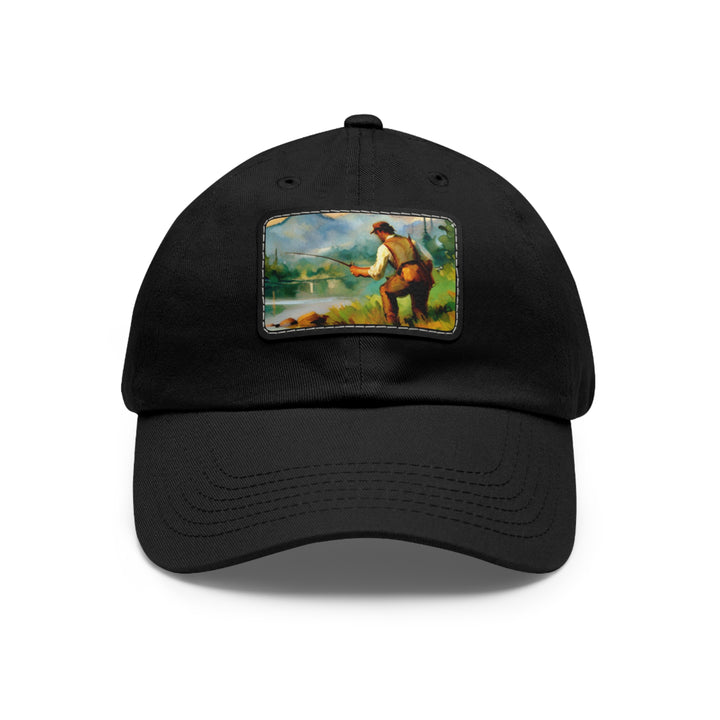 Fisherman Dad Hat with Leather Patch (Rectangle)