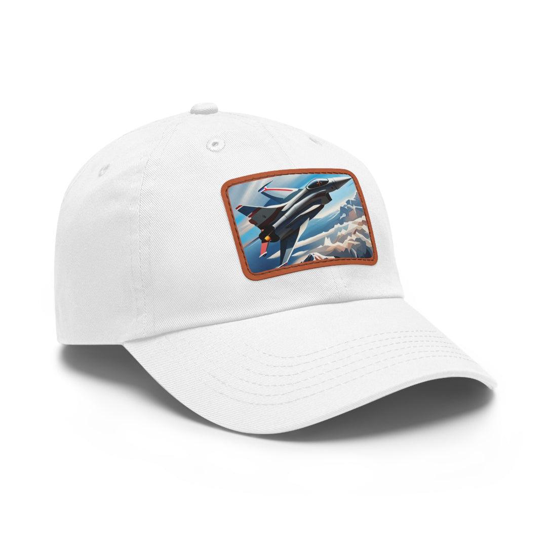 Jet Fighter Dad Hat with Leather Patch (Rectangle)