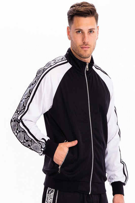 Snake Side Print Track Jacket