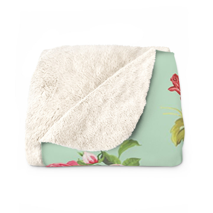 Pretty Roses Pattern Sherpa Fleece Blanket